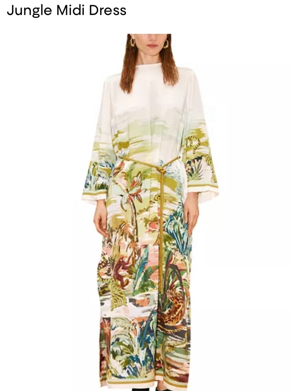 Alemais Jungle Midi Dress in 100% silk